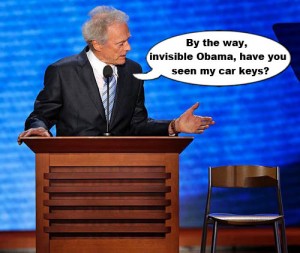Clint Eastwood asks invisible Obama if he's seen his car keys