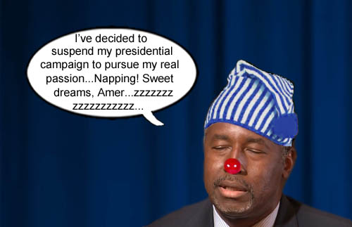 Ben Carson quits his presidential campaign to pursue his true passion...napping.