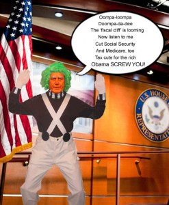 Chief Oompa Loompa, John Boehner, offers Americans his prescription for avoiding the 'fiscal cliff'.