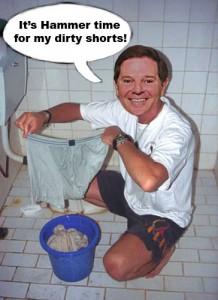 Tom DeLay laundering his shorts instead of money