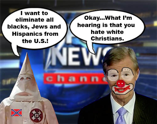 Fox News' Steve Doocy spins the racist desires of a white supremacist into a war against white christians.