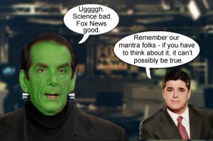 Charles Krauthammer explains that science is bad and Fox News is good while Sean Hannity reminds people of the Fox News mantra.