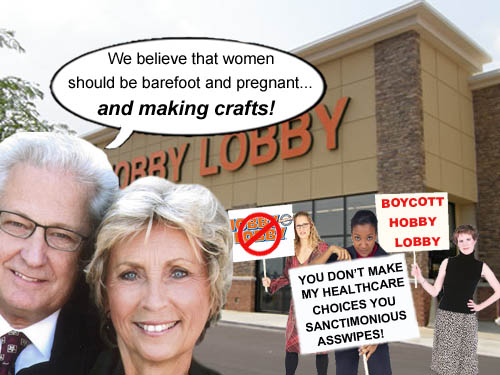 Hobby Lobby founder and sanctimonious asswipe David Green says that women should be barefoot and pregnant and making crafts much to the chagrin of intelligent women everywhere.