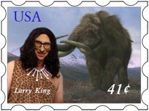 Young Larry King hunts the woolly mammoth.