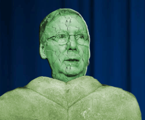 Senate Majority Leader Mitch McConnell, a.k.a ‘Turtle Boy’, boldly performs his patented turtle act to avoid any responsibility for ending the record setting Trump government shutdown.