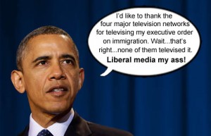 President Obama takes time to thank the 'liberal' media for their generous coverage of his important immigration executive order back in November 2014.
