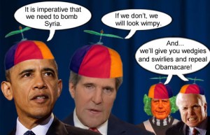 President Obama and John Kerry explain the importance of not appearing to be wimpy