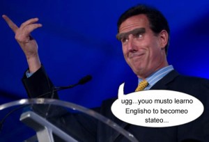 Rick Santorum uses his primitive Spanish speaking skills to cummunicate with Puerto Ricans