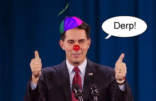 Scott Walker sums up his 2016 presidential campaign with a big derp.