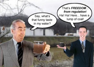 The water in Charleston, West Virginia tastes a lot like Freedom these days thanks to the coal industry.